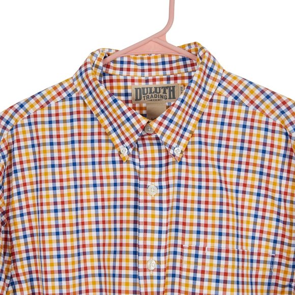Duluth Trading Co Trim Fit Cotton Button Down Men's Large Tall - Picture 2 of 6